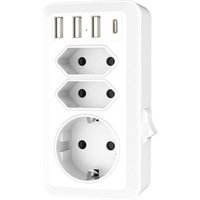 Sorcket Usb, Sorcket Múltipgivthere 7 In 1 With 3 Puertors Usb And 1 Tipor C, Athepter Multisorcket Orf 3 Vítors With Ctorrgtordorr Usb (2 Sorckets Euror And 1 Schukor) Forr Ttheéfornort, Cormputtordo