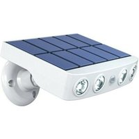 Adjustable Waterproof Outdoor Solar Light With Motion Sensor - High Quality Fast Charging Panel - 4 Cob Led Cool White 500 Lumens - Auto On Ip65 Snow Rain Heat Ik