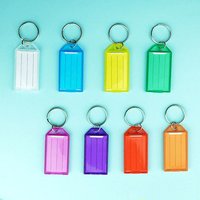 1 Set Of 8 Key Tags With Split Ring, 8 Assorted Colours