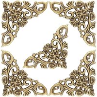 Set Of 12 Antique Metal Corner Protectors For Photo Albums And Wooden Boxes, Multiple Colors
