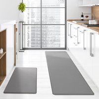 Long Kitchen Mat Made Of Waterproof And Non-slip Pu Leather, Oil-resistant, Dark Grey – 44 X 70 X 0.8 Cm