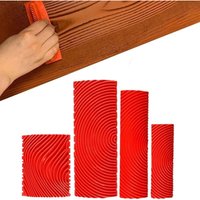 4pcs Wood Grain Painting Tool Templates,rubber Wood Grain Tool,wood Grain Tool,it Is Used For Diy Wall And Floor Is Decorated With Imitation Wood Grain