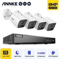 Annke - E800 8-channel 4k Ultra Hd Wired Security Camera System 8mp High Clarity Bullet Camera Night Vision Outdoor Ip67 Waterproof 4cameras