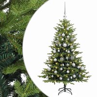vidaXL Artificial Christmas Tree with Bauble 150 cm 150 LEDs - Green, Green