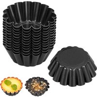 Set Of 12 Mini Metal Tartlet Molds, 6.3 X 2.4 Cm, For Fruit Tarts, Chocolate Tarts, Quiches, Muffins
