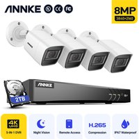 4k 8ch H.265+ Video Wired Security Camera System 4k Ultra Hd Bullet Camera Outdoor Night Vision Waterproof 4cameras -2tb Hdd - Annke