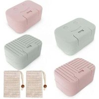 4-piece Travel Plastic Soap Dish + 2 Soap Bags, Soap Holder, Easy-to-clean Soap Dish For Bathroom, Shower And Kitchen
