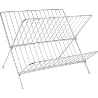 Dish Drainer. Foldable X-shaped Drainers Two-tier Large Capacity Stainless Steel Minimalist