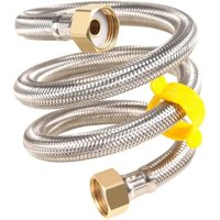 Pieces G 1/2 X G 1/2 Stainless Steel Braided Flexible Hose Plumbing Water Pipe For Bathroom Toilet Faucets Kitchen Sink Water Inlet Pipes, 40cm