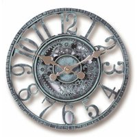 Outdoor Wall Clock Large 30cm Hollow Gear Vintage Slate Effect Waterproof Indoor Garden Decorative