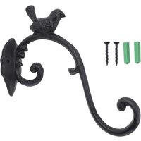 Plant Hanger Iron Outdoor Hanging Bracket Wall Hook for Bird Feeder Lantern Wind Chime Flower Basket Black