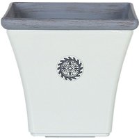 Plant Pot Planter White Stone Mixture Outdoor Resistances Square 32 x 31 cm All-Weather ELATEIA