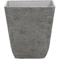 Beliani - Square Outdoor Planter Pot Stone Raw 49x53 cm Grey Delos