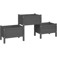 Planter Grey 178.5x44x75 cm Solid Wood Pine vidaXL