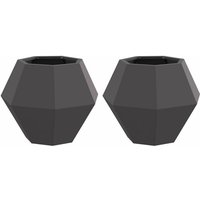 Planter 2 pcs Black 50 x 50 x 40 cm Steel vidaXL