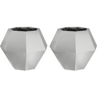 Planter 2 pcs Silver 50 x 50 x 40 cm Galvanised Steel vidaXL