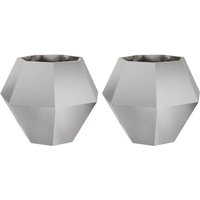Planter 2 pcs Silver 75 x 75 x 60 cm Stainless Steel vidaXL