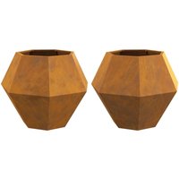 Planter 2 pcs Rusty 75 x 75 x 60 cm Weathering Steel vidaXL