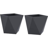 Planter 2 pcs Anthracite 30 x 30 x 30 cm Steel vidaXL