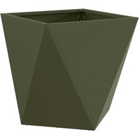 Planter Olive Green 50 x 50 x 50 cm Steel vidaXL