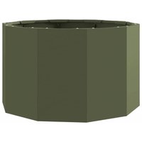 Planter Olive Green 60 x 60 x 35 cm Steel vidaXL