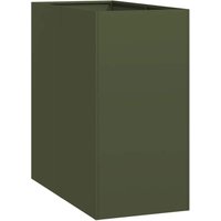Planter Olive Green 40x80x80 cm Steel Vidaxl