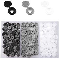 Plastic Hinge Screw Covers, 240 Pcs Brown Caps for Dust Cleaner with Storage Box (Black, White, Grey)
