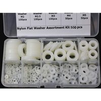 Tinor - Plastic Washers Nylon Spacer M2 M2.5 M3 M4 M5 M6 M8 M10 Washer for Mechanical 500 Pcs