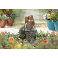 La Hacienda - Easy Fountain Playful Otters led Distinctive Garden Water Feature Stone Effect