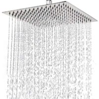 Pommeau de Douche Inox - Tete de Douche Pluie , Pommeau de Douche Carré 20CM, Douche Economie d'Eau Universelle Filetage 1/2 Pouce, Facile à