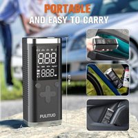 Portable Air Compressor for Car Tires, 150PSI Cordless Air Pump with Battery and 12V DC Dual Power, Electric Bike Tire Pump for Motorcycle, Ball, LED