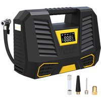 Portable car air compressor, 12 V tire inflator, digital display, LED light, 1 cylinder