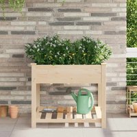 Garden Planter Beige 90 x 90 x 76.5 cm Solid fir wood Vidaxl