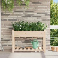 Garden Planter Beige 115 x 59 x 76.5 cm Solid fir wood Vidaxl