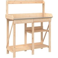 Potting Bench with Shelves Solid Wood Fir Vidaxl