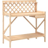 Potting Bench with Trellis Solid Wood Fir Vidaxl