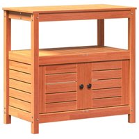 Potting Table with Shelves Brown 82.5x45x81 cm Solid Wood Pine vidaXL