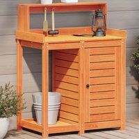 Potting Table with Shelves,Racks Brown 82.5x50x109.5 cm Solid Wood Pine VSVS9861642