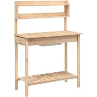 Potting Table with Sink 147.5x44x139.5 cm Solid Wood Fir Vidaxl