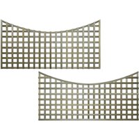 Premier Garden Supplies - Premier 6ft x 3ft Concave Top Privacy Square Garden Trellis Panels