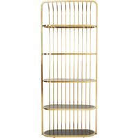 Interiors by Premier Elegant Gold Finish Cage Design Bookshelf, Spacious Slimline Bookshelf, Functional Sleek Shelf For Books