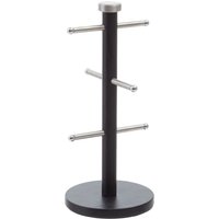 Premier Housewares - Matt Black and Metal 6 Cup Mug Tree