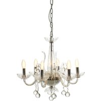 Premier Housewares - Murano 6 Bulb Clear Crystal Chandelier