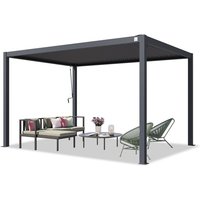 PRIMEYARD Pergola 3x4 m aluminium posts with louvered steel roof anthracite canopy