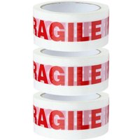12 x Printed 'FRAGILE' Packaging Tape 50mm x 66m