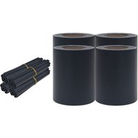 Garden Privacy Screens 4 pcs PVC 35x0.19 m Matte Dark Grey vidaXL