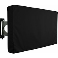 Protective cover for outdoor tv, terrace and garden screens and televisions - Waterproof and resistant - Black - Compatible with a stand or wall