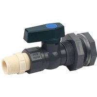 PVC Water Tank Connector, 3/4 Inch PVC Rain Barrel Tap with Bulkhead Fitting and Hose Adapter