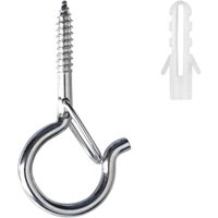 Q-Hanger Pack of 22 screw hooks for wall or ceiling hanging with safety loop for New Year, home, garage, party (silver)
