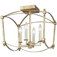 Elstead - Quintiesse Feiss Thayer Semi Flush Ceiling Light Antique Gold